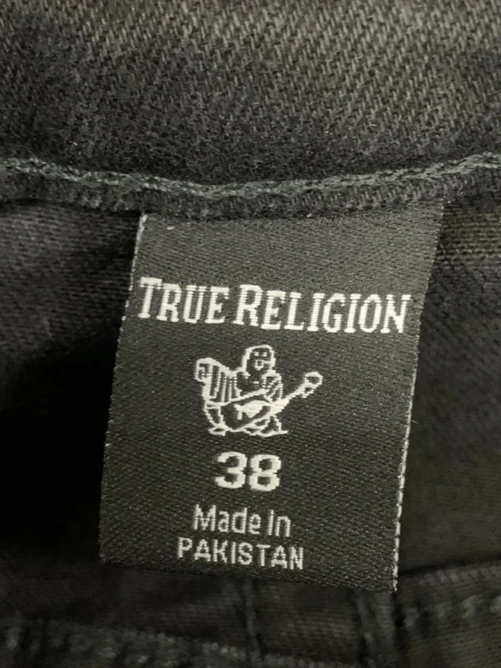 True Religion Black Ricky Flap Relaxed Straight Jeans 38 RN112790